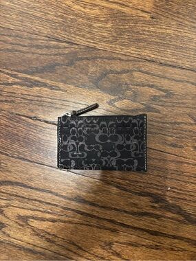 Coach Black Optic Cardholder Keychain
